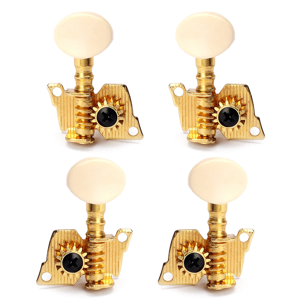 Gold Plated 2R2L Tuning Peg Machine Head Tuner for UKULELE Concave Button