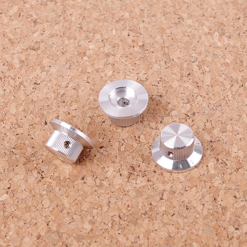 3Pcs Electric Guitar And Bass Tone And Volume Metal Electronic Control Knobs Cap