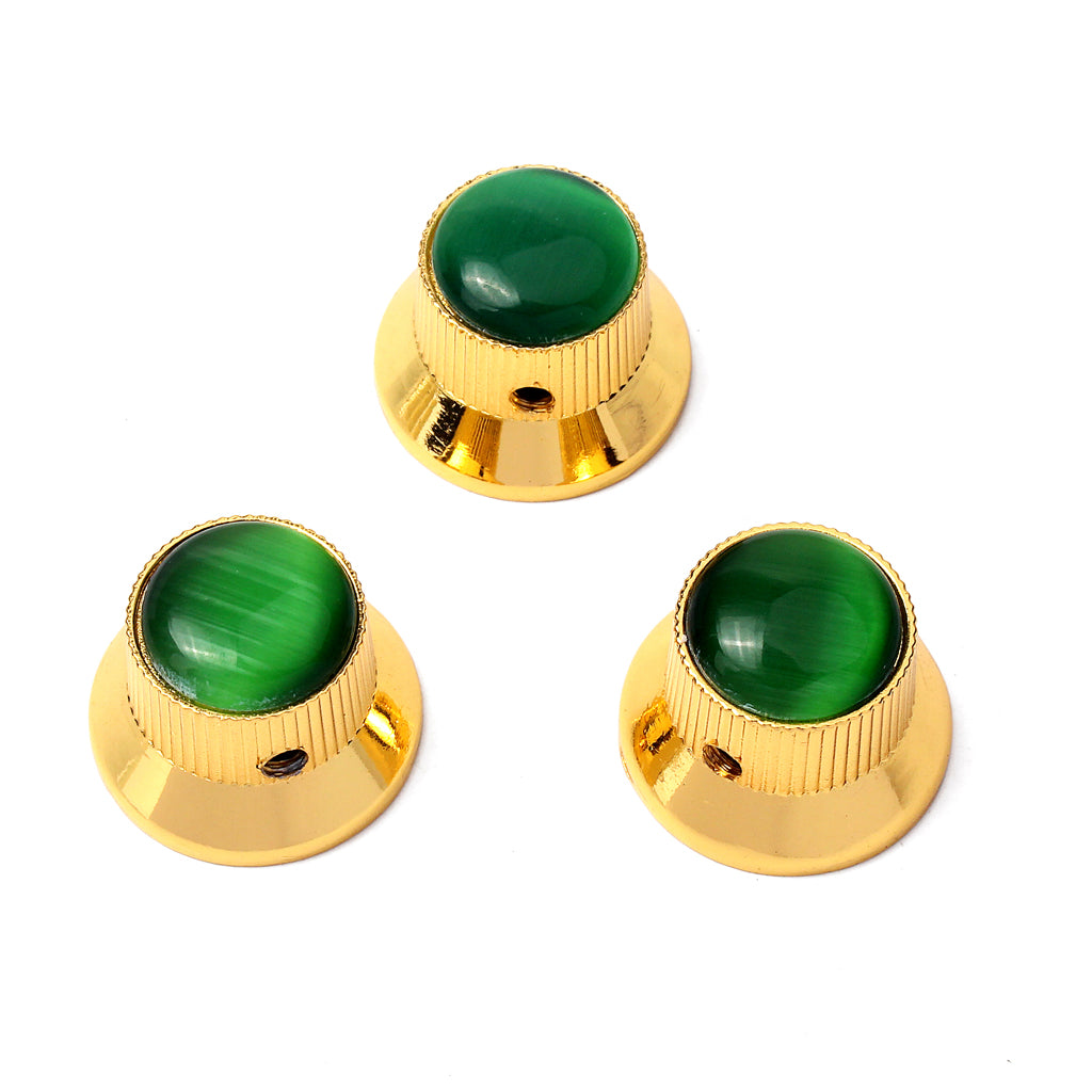 Guitar Knobs 3 Pcs Cool nickel opals Stone Electric Guitarra Bass Volume Tone Control Knob