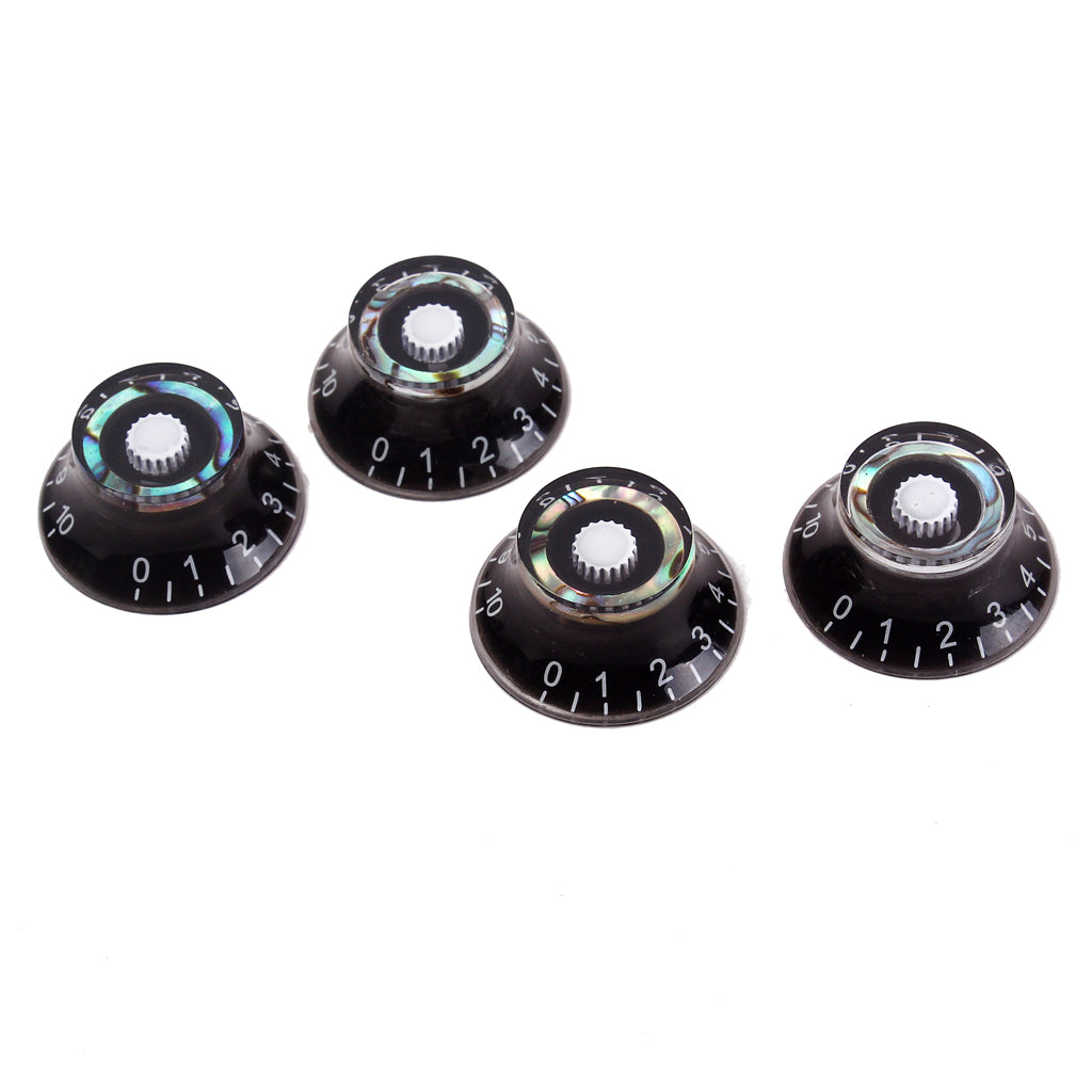 4 New Black Electric Guitar Speed Knobs Les Paul Abalone Blue Green