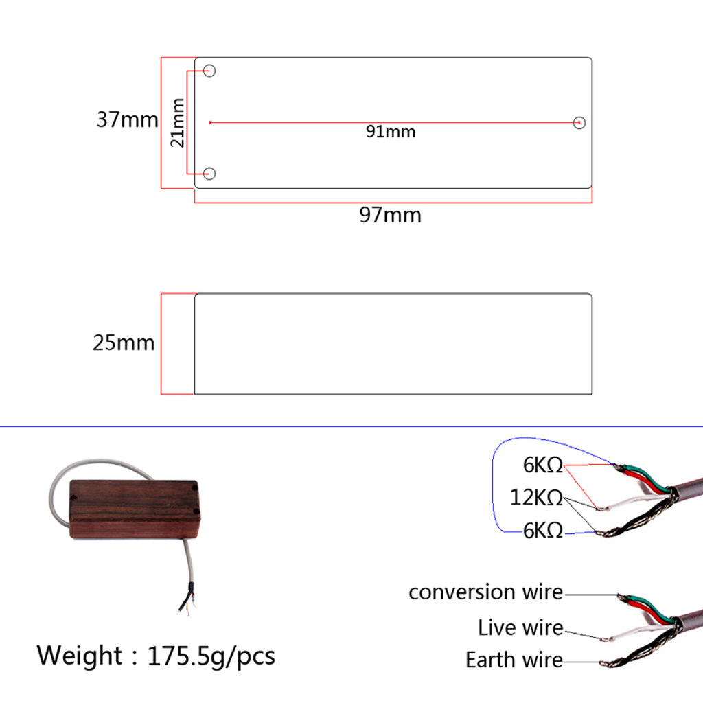 4&5 String J Bass Pickup Soap Bar style