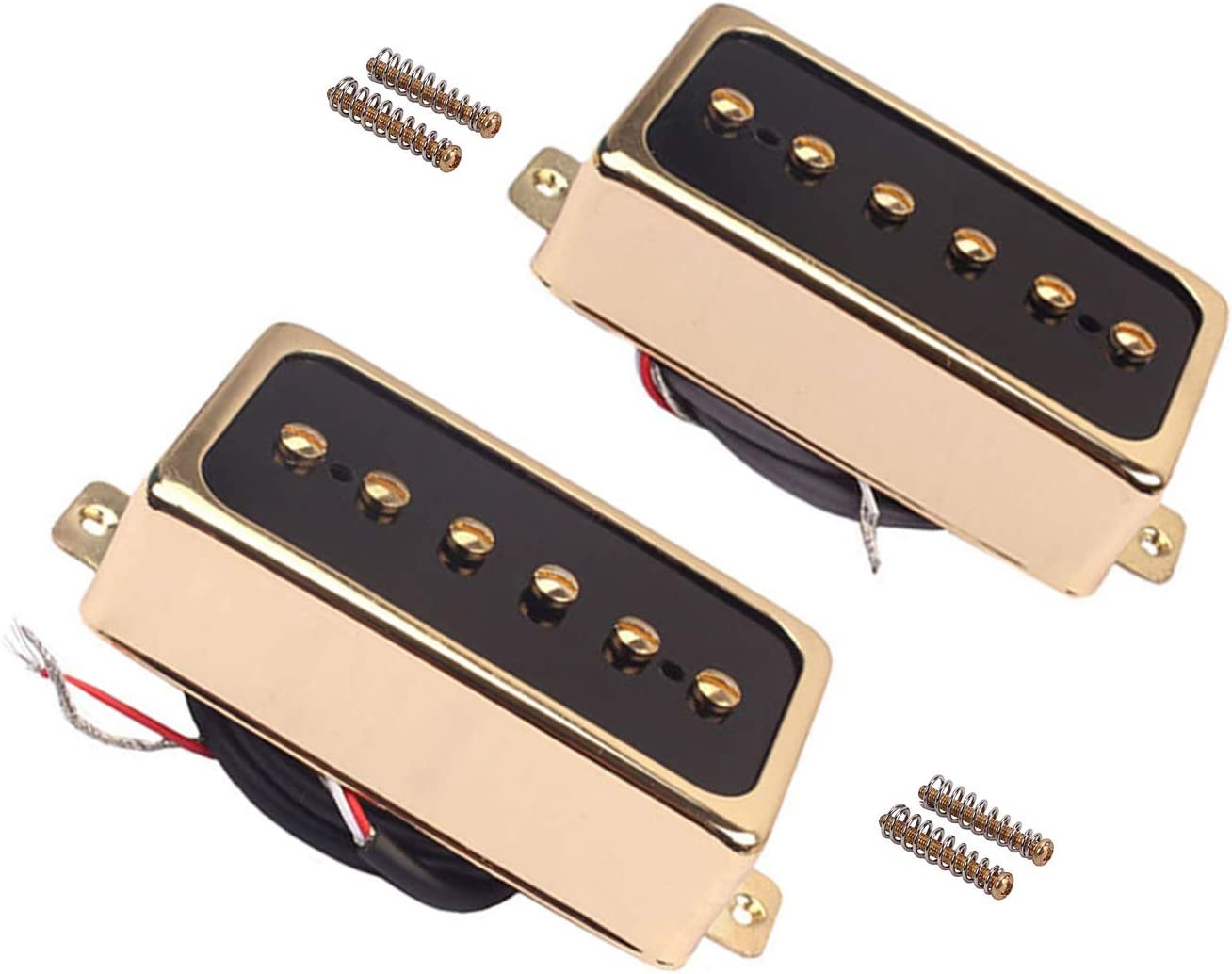 P90 Pickup Set,Alnico V Single Coil Bridge & Neck Pickups for Les Paul P90 Style Humbucker Size Electric Guitar