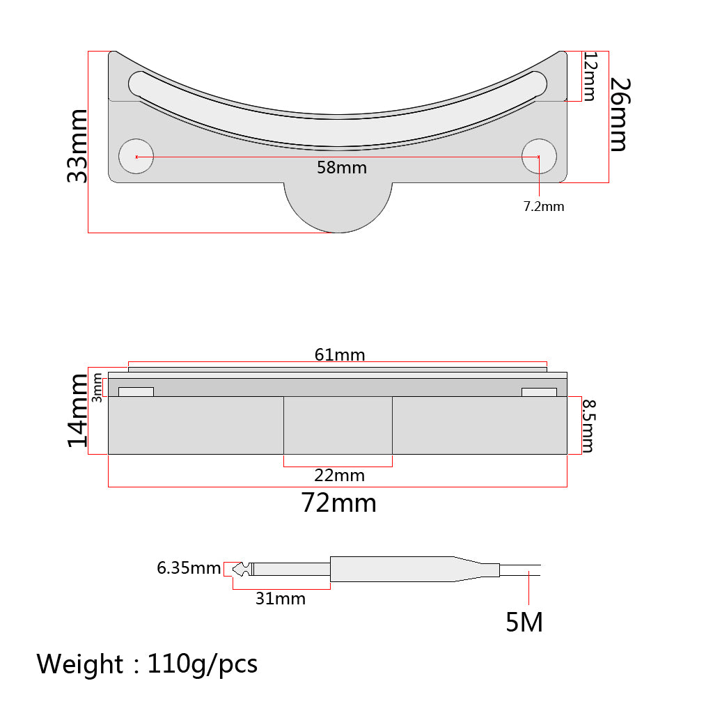 Classical Acoustic Guitar Pickup High sensitivity Low Noise Sound Hole Acoustic Pickup Guitar Accessories Musical Instruments