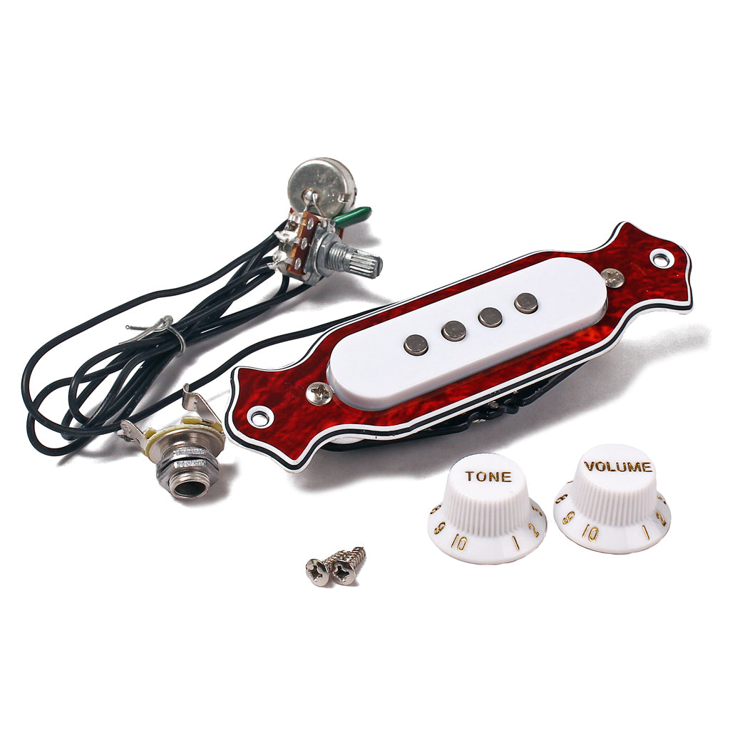 Red Tortoise Shell /Black/White Acoustic Guitar Pickup PVC Plate Copper Single Coil Magnetic