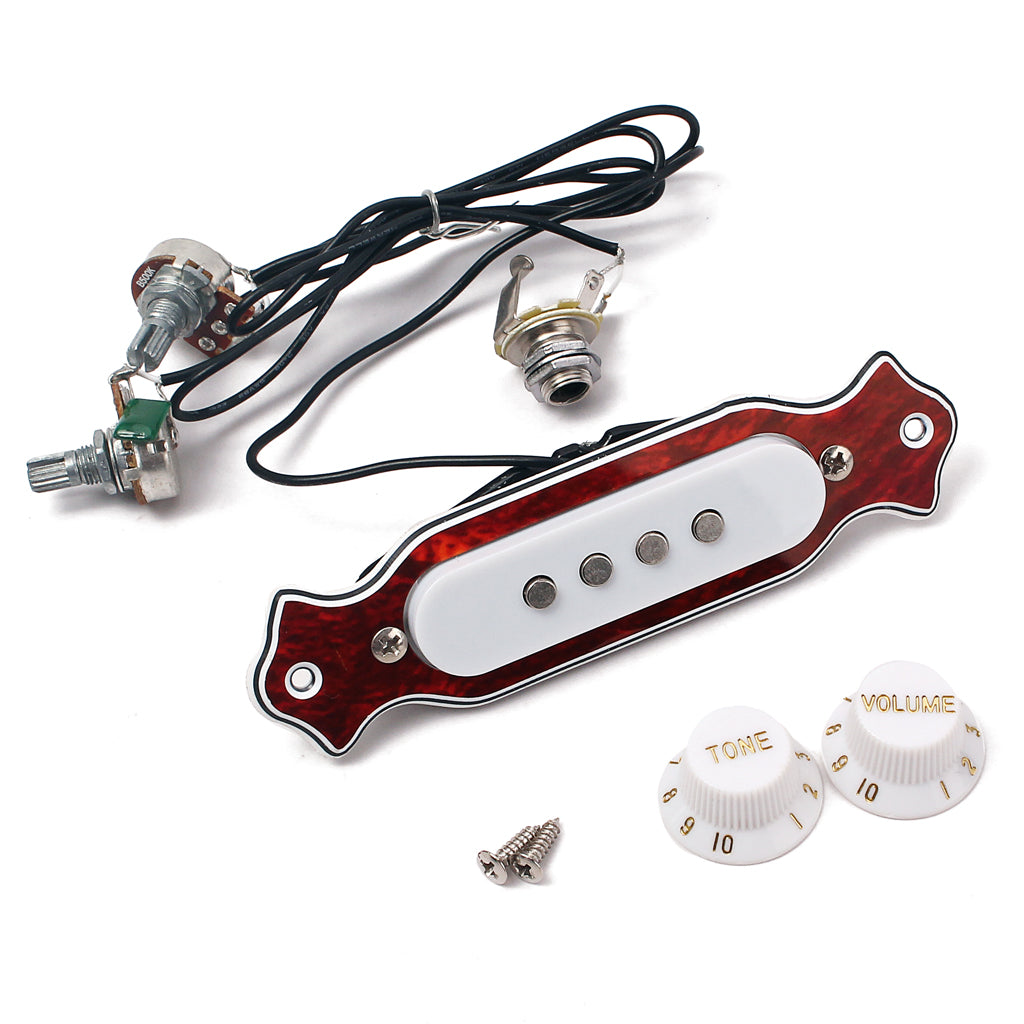 Red Tortoise Shell /Black/White Acoustic Guitar Pickup PVC Plate Copper Single Coil Magnetic