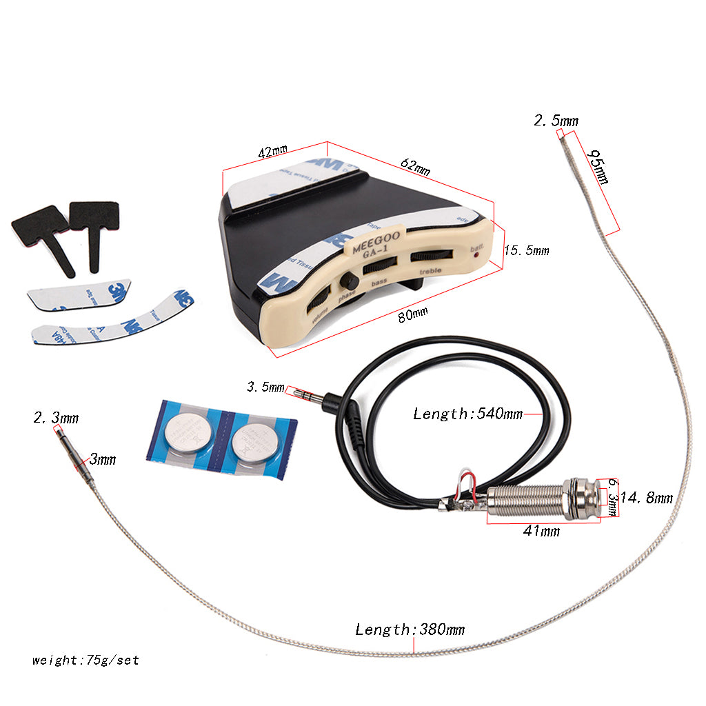 Acoustic Guitar Pickup Easy to Install or Uninstall Great Sound Hole Pickup Acoustic Guitar Accessories