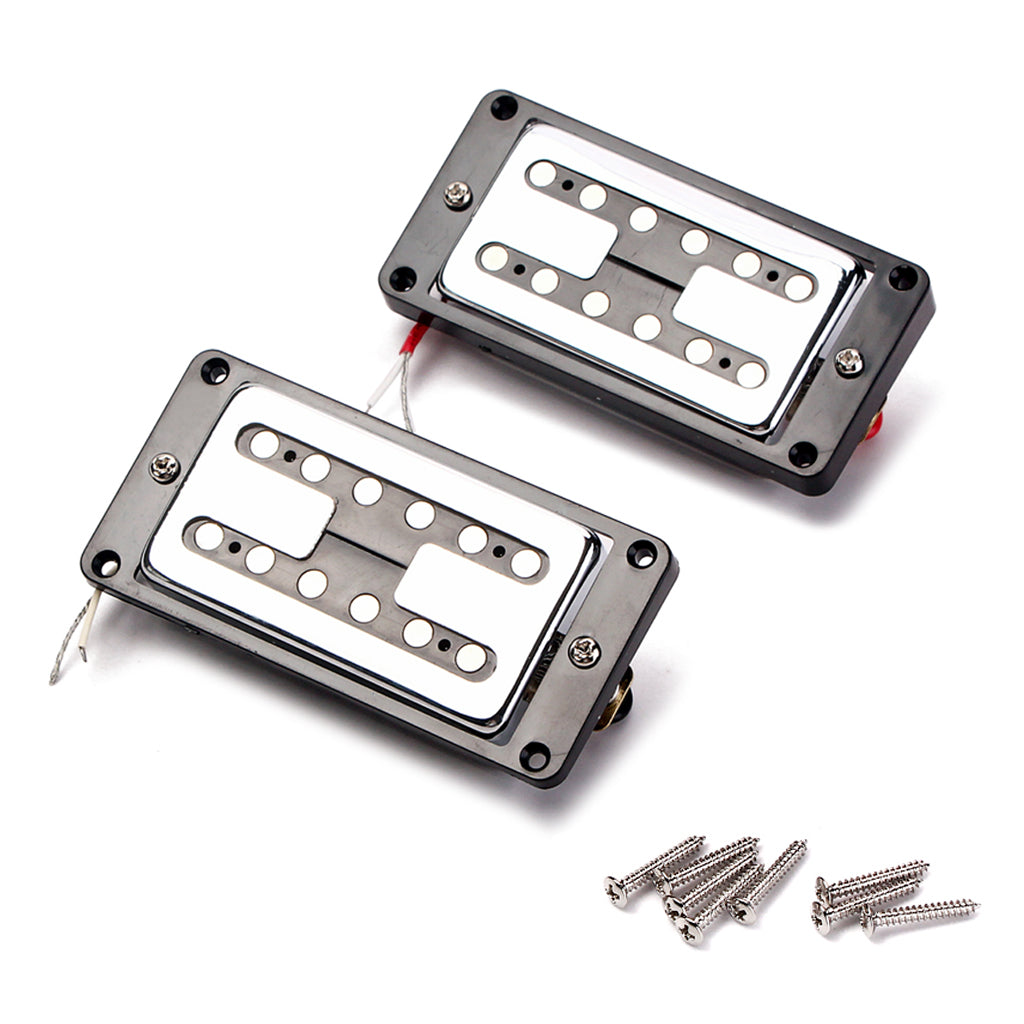 Double Coil Humbucker Pickups Set for Gibson Les Paul Electric Guitar Parts White with Cream/Black/ Frame