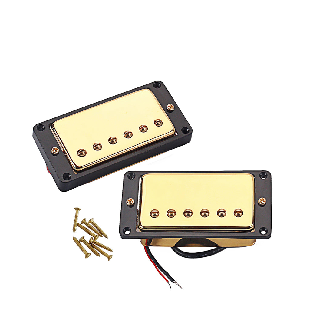 High Quality Set of Double Coil Humbucker Pickup Electric Guitar Neck & Bridge Pickup Chrome with Black Frame fit LP Guitar