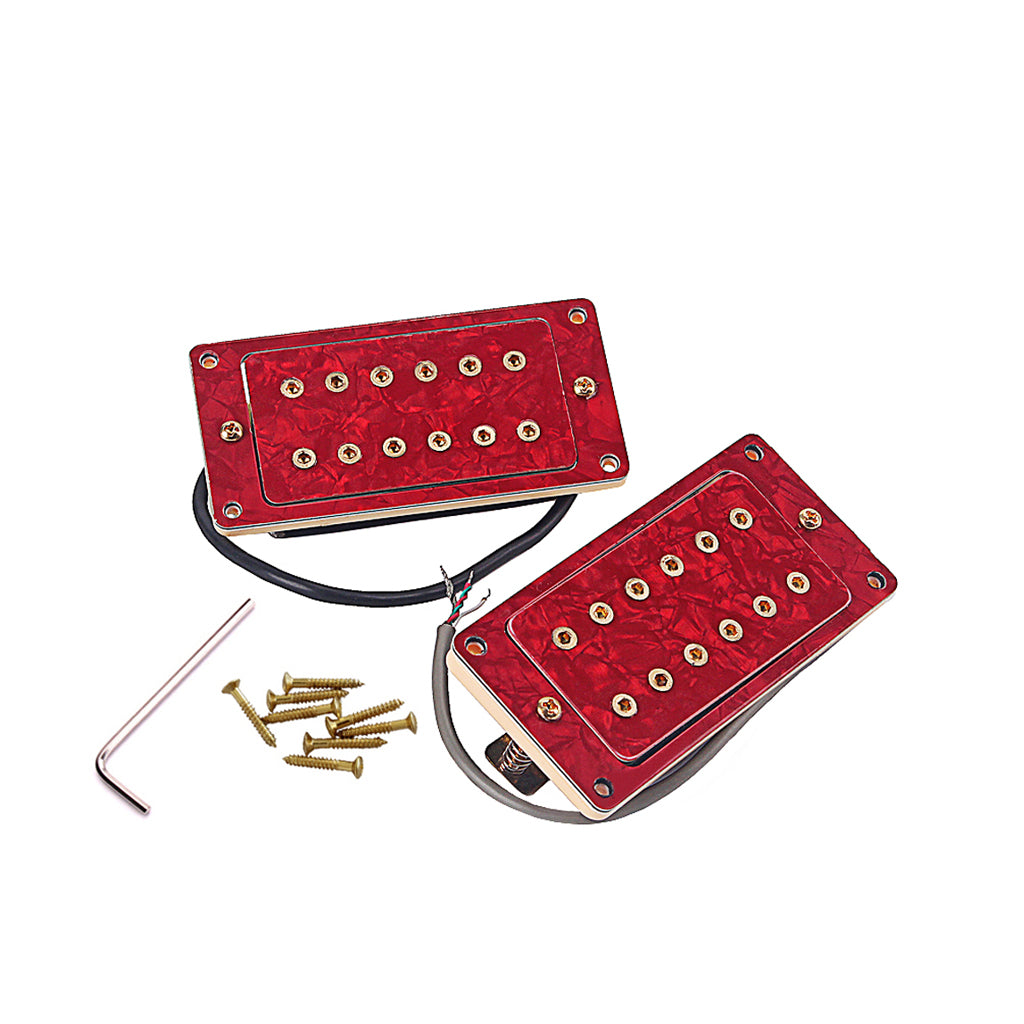 Ceramic Magnet Red Noiseless Guitar Humbucker Bridge Neck Pickup Set