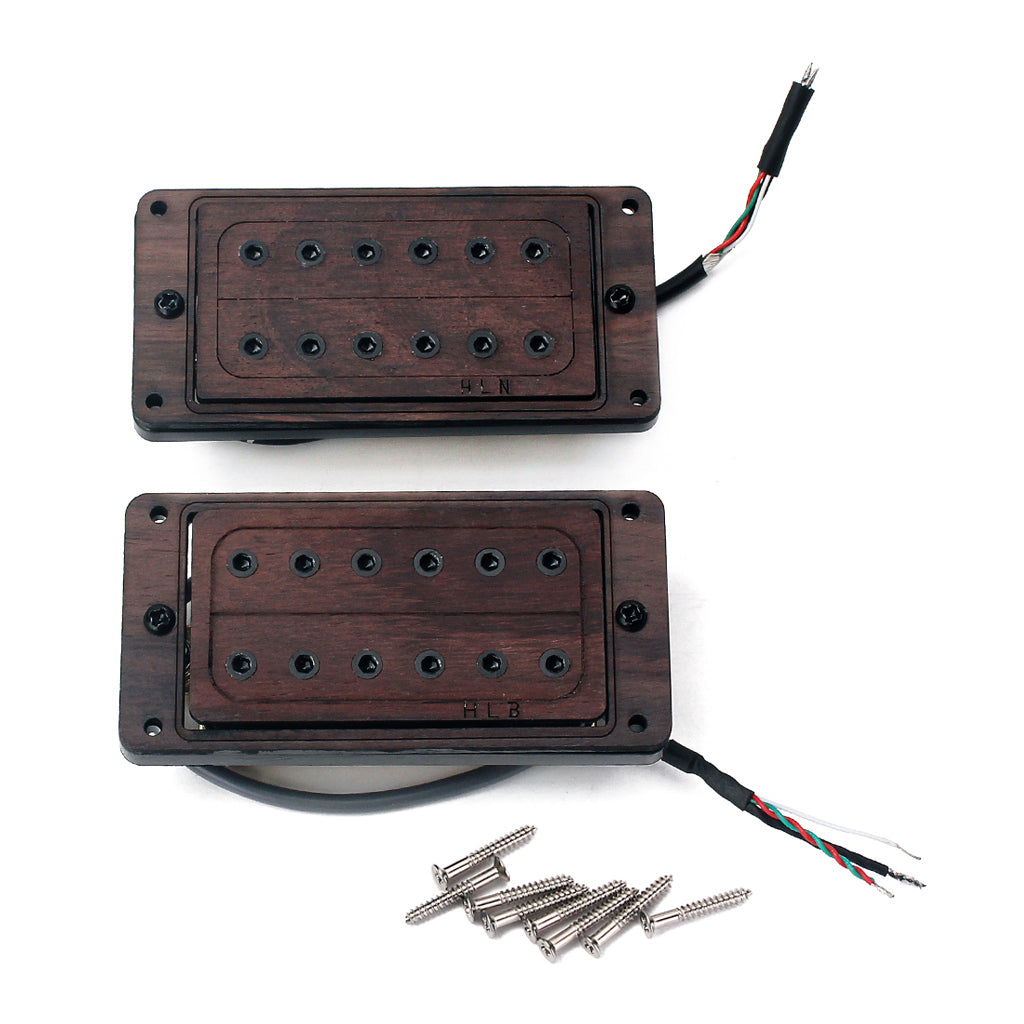 2Pieces Rose Wood Electric Guitar Humbucker Pickup 50/52mm with Screws