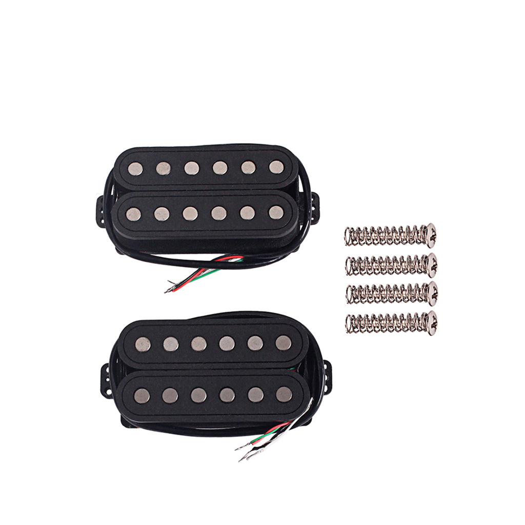 HUMBUCKER PICKUP SET fiber ALNICO 5 MAGNETS FOUR CONDUCTOR WIRED