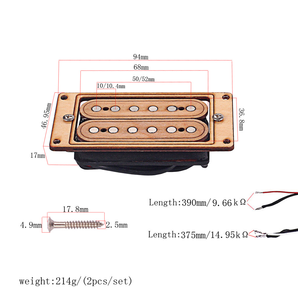 2PCS Alnico 5 Hand Wound Maple Wood Humbucker