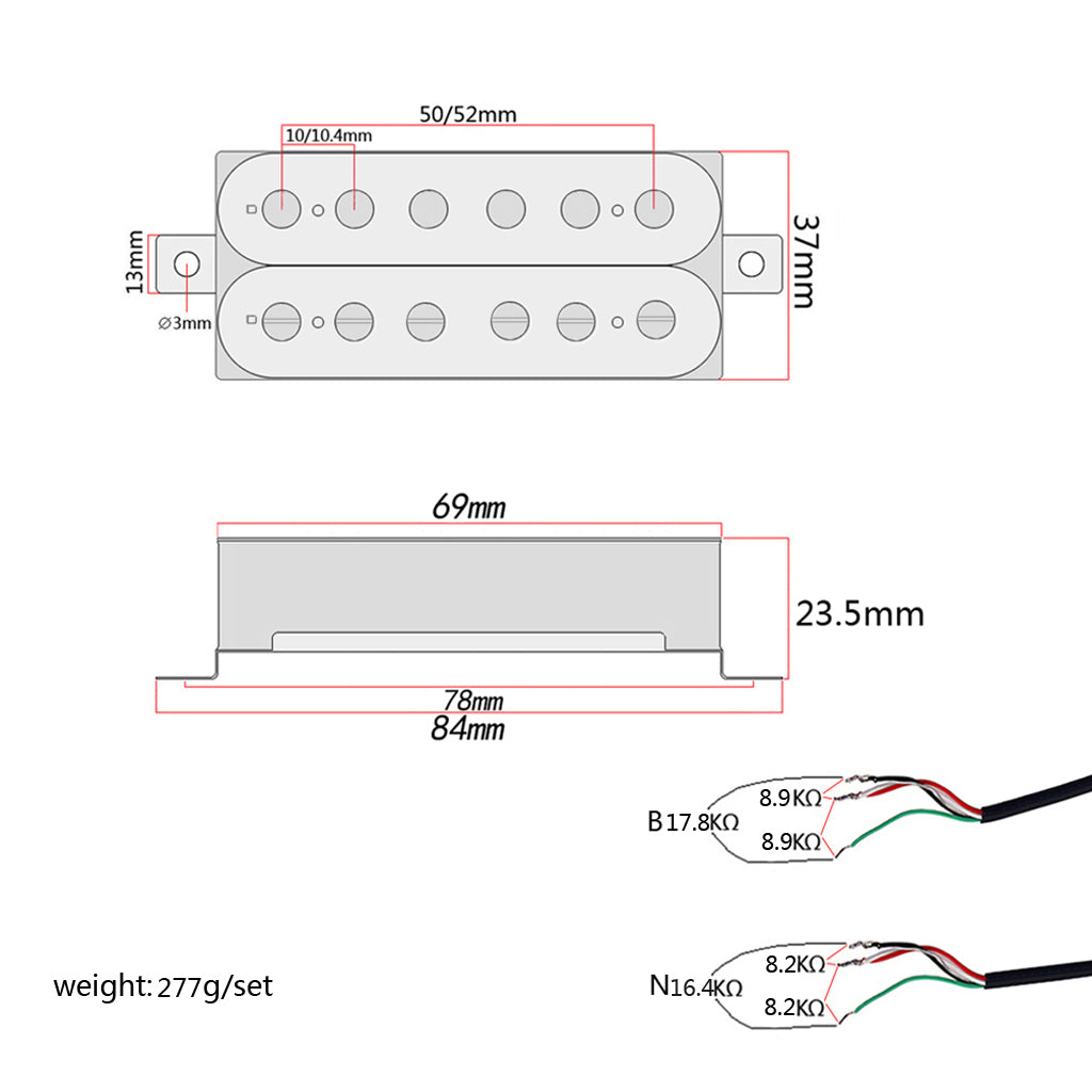 Rosewood Electric Guitar Humbucker Double Coil Pickups for Guitar Parts