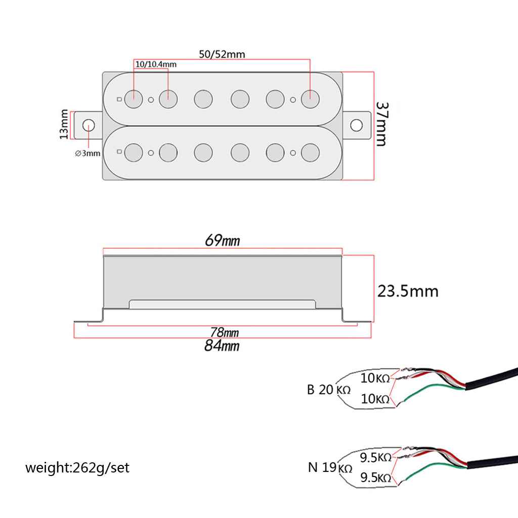 Rosewood Electric Guitar Humbucker Double Coil Pickups for Guitar Parts