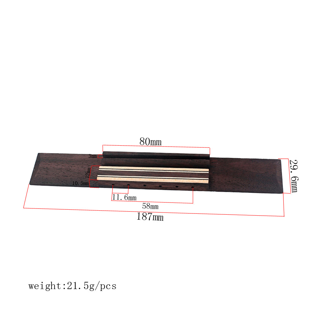 Oversized Classical Guitar Bridge - FINISHED ROSEWOOD