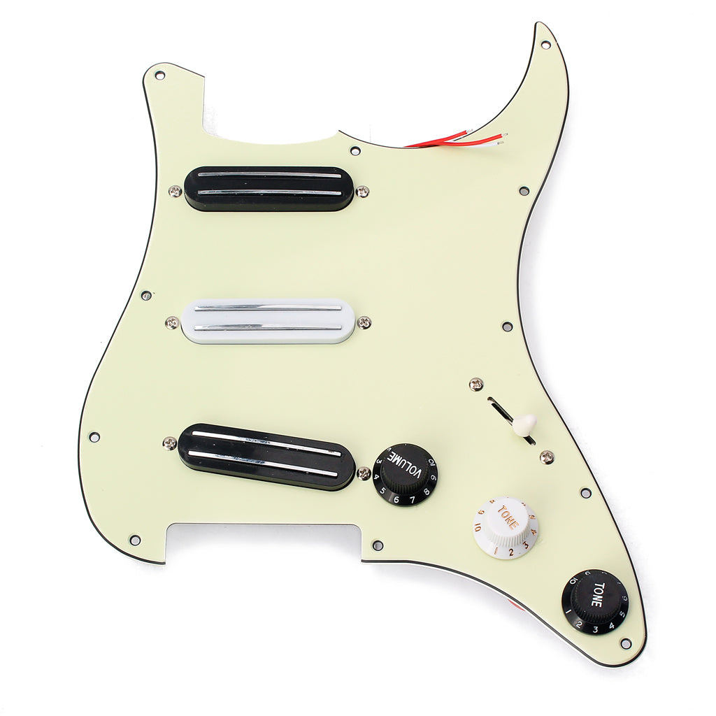 3-ply Dual Rail Pickup Electric Guitar Loaded Prewired Pickguard set SSS 9.2-9.3 kohm