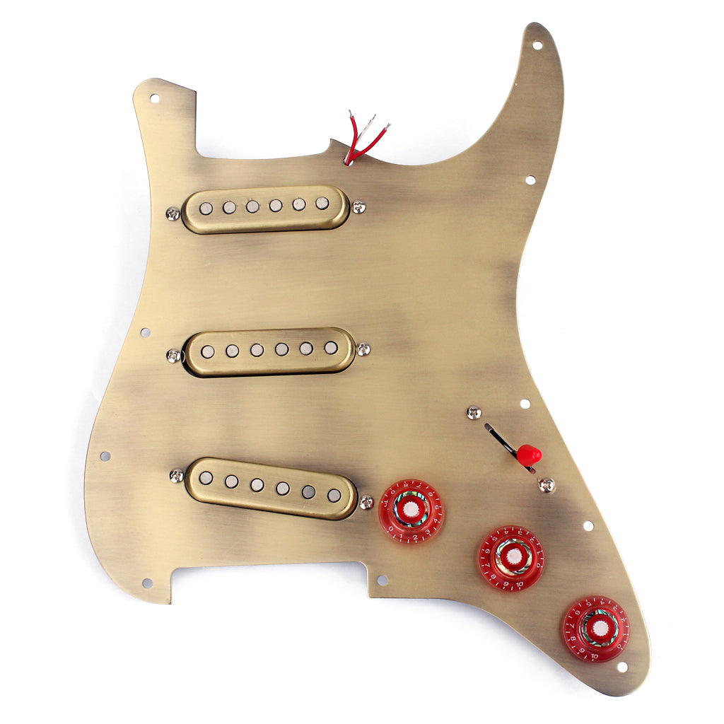 Prewired-Loaded metal SSS Pickguard Alnico V Pickups for Strat Guitar