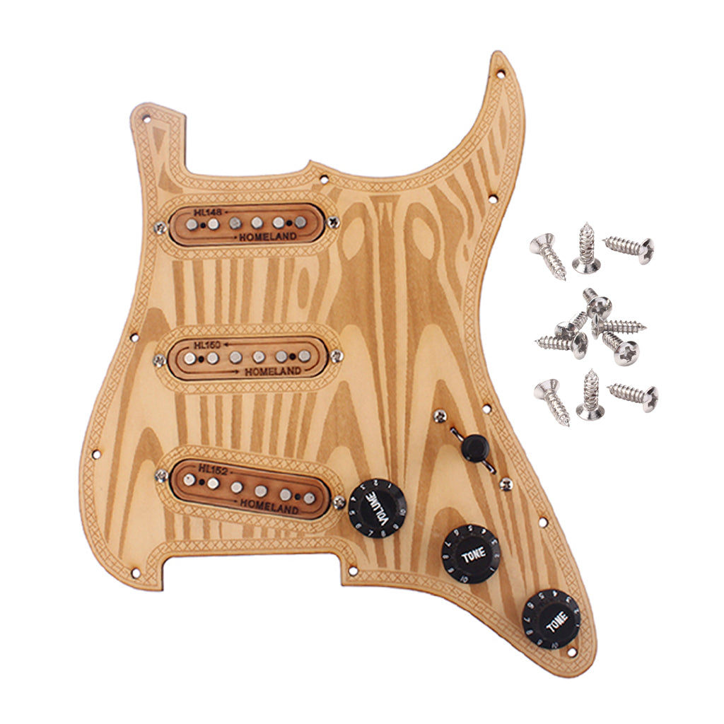 Prewired-Loaded SSS maple wood Pickguard Alnico V Pickups  for Strat Guitar