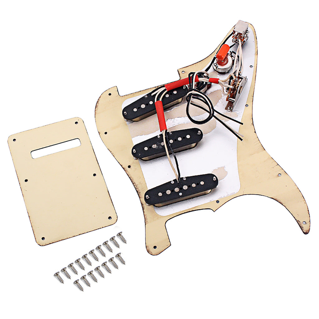 Prewired-Loaded SSS Pickguard Alnico V Pickups for Strat Guitar