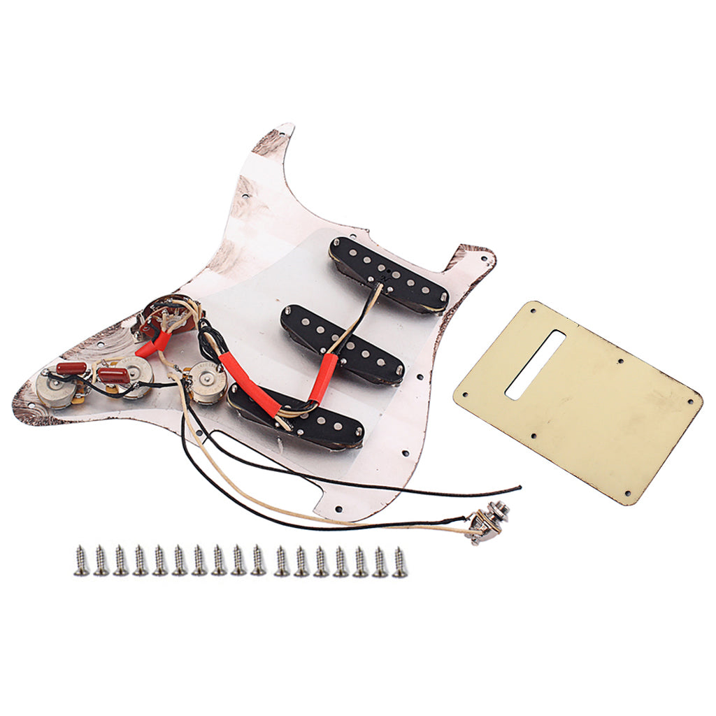Prewired-Loaded SSS Pickguard Alnico V Pickups for Strat Guitar