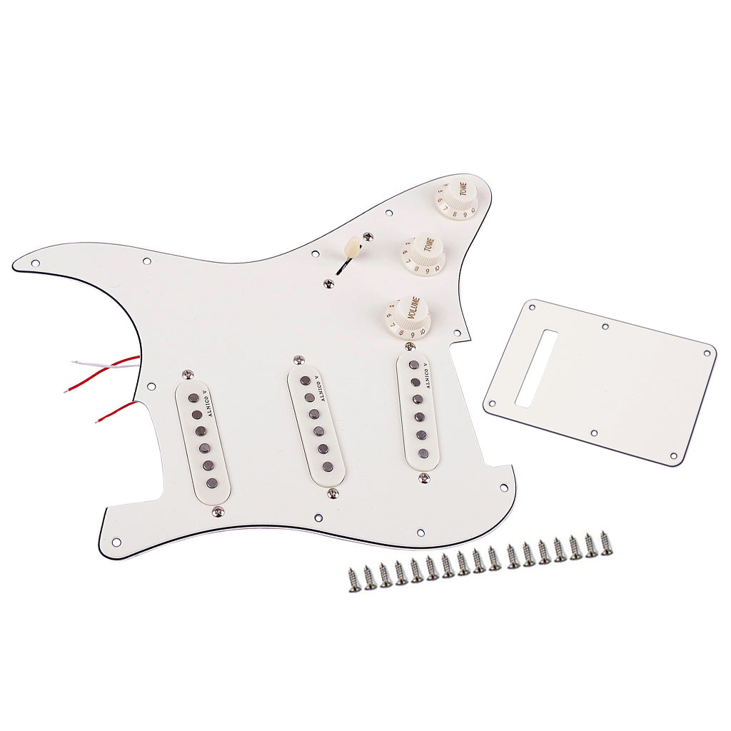 Prewired-Loaded SSS Pickguard Alnico V Pickups and back cover for Strat Guitar