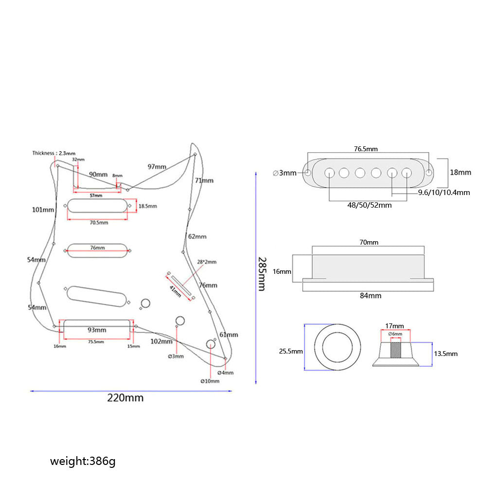 Cream 3 ply 11 Holes Single Coil Pickup SSS Electric Guitar Loaded Prewired Pickguard Scratch Plate for Strat ST Electric Guitars Replacement Parts