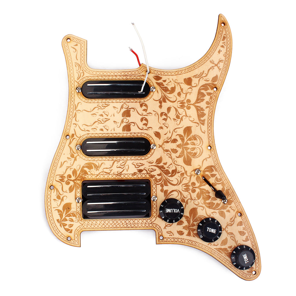 Maple Bauhinia Pattern SSH 11 Holes Pickguard Scratchplater Set 3 Pickups 1Tone 2 Volumne Knobs Switch