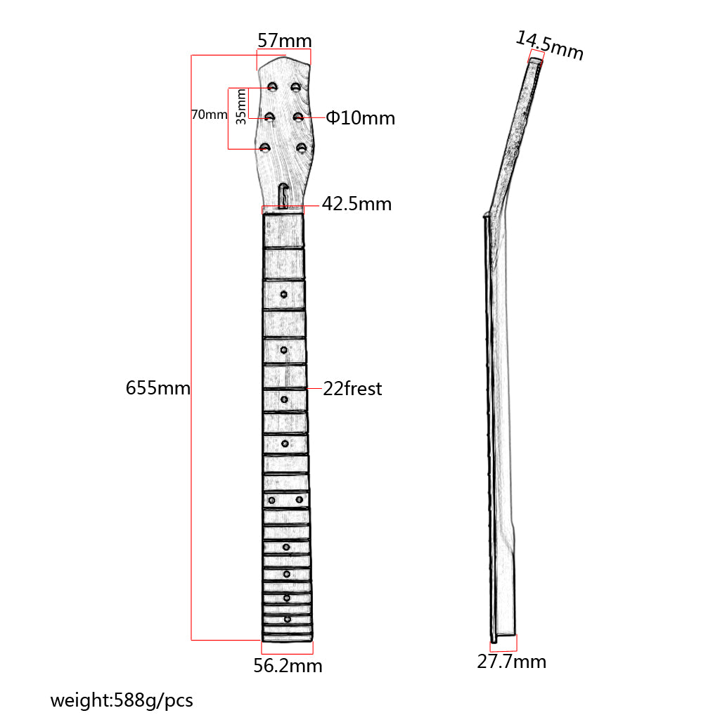 Electric Guitar Neck Maple from Canada 22 Frets HPL Fretboard Bolt On Guitar Parts&Accessories for Guitar DIY Project