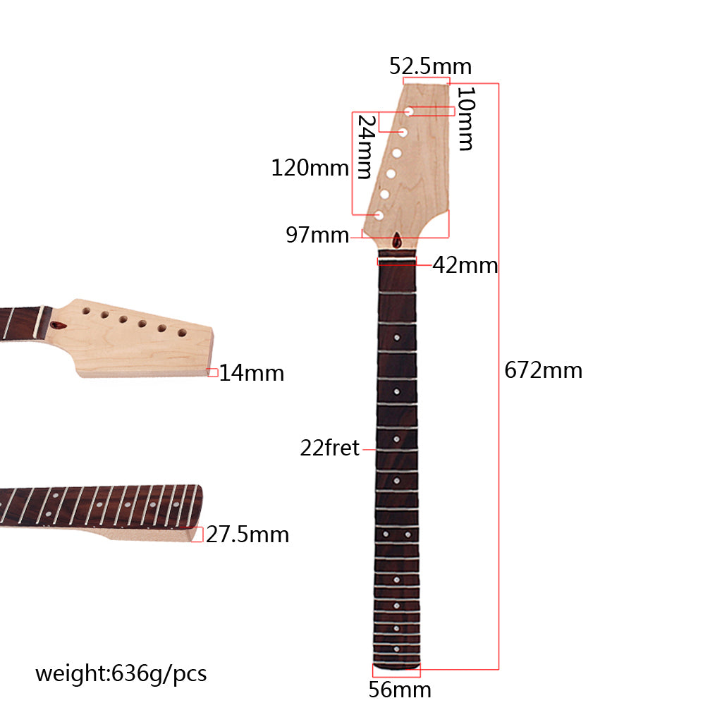 Electric Guitar Neck Maple from Canada 22 Frets HPL Fretboard Bolt On Guitar Parts&Accessories for Guitar DIY Project