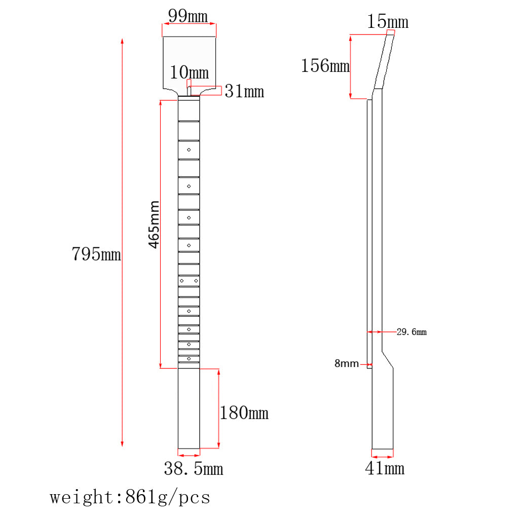 Cigar Box Guitar Neck Length 79.5cm