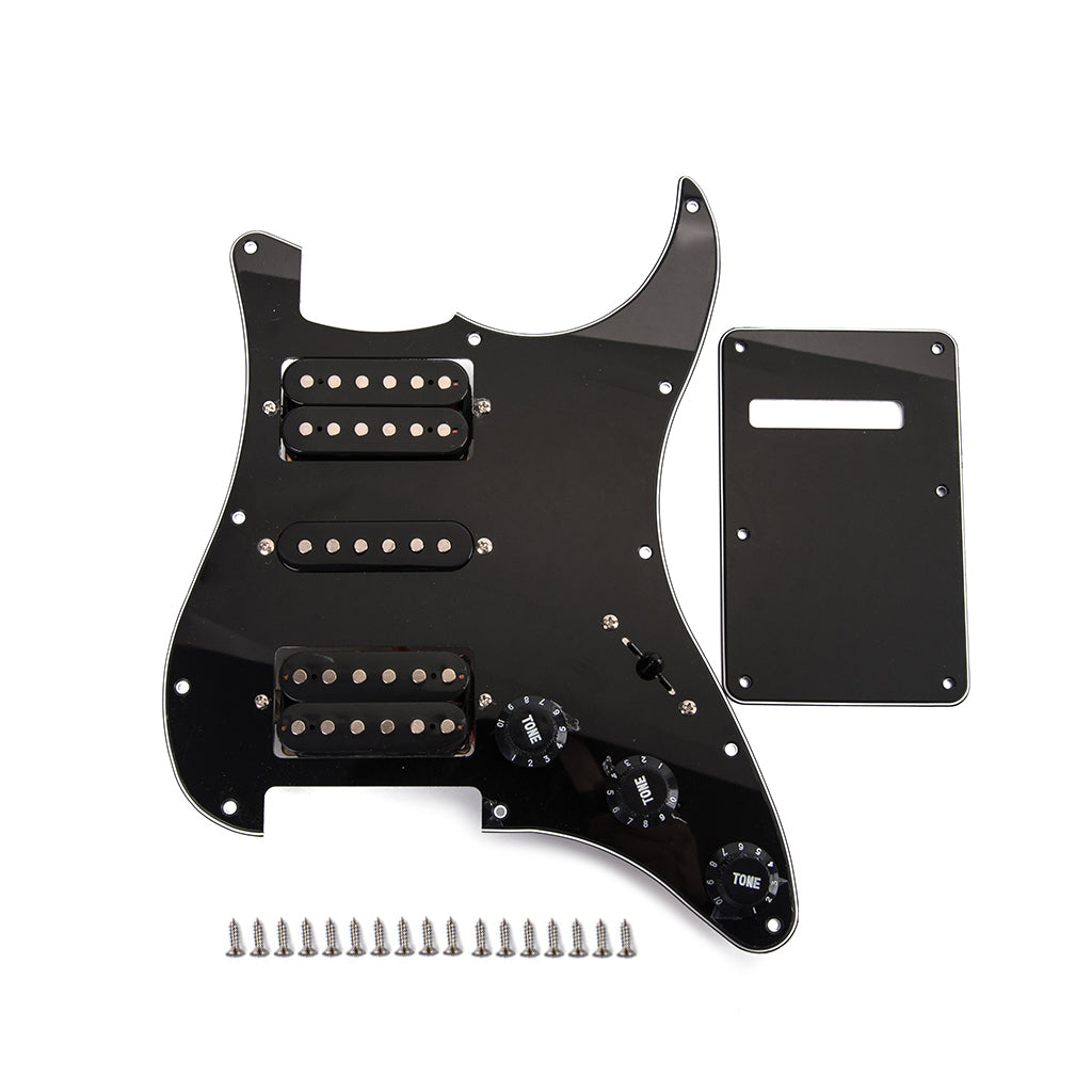 Prewired-Loaded Black Pickguard Humbuckers set  for HSH Guitar