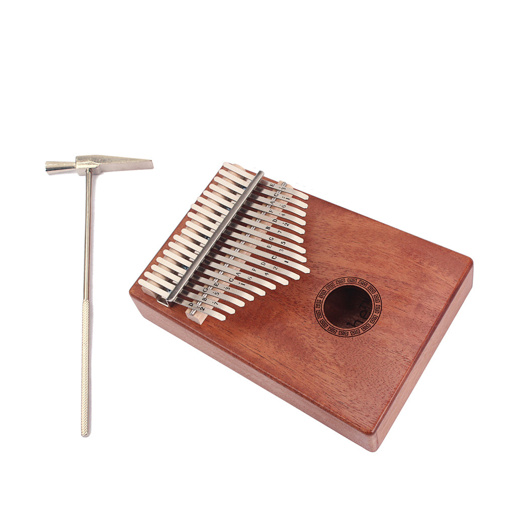 17 Keys Portable Mbira Finger Piano with Study Instruction and Tune Hammer Kalimba Gifts for Kids Adults Beginners Professional (Mahogany) (mahogany)