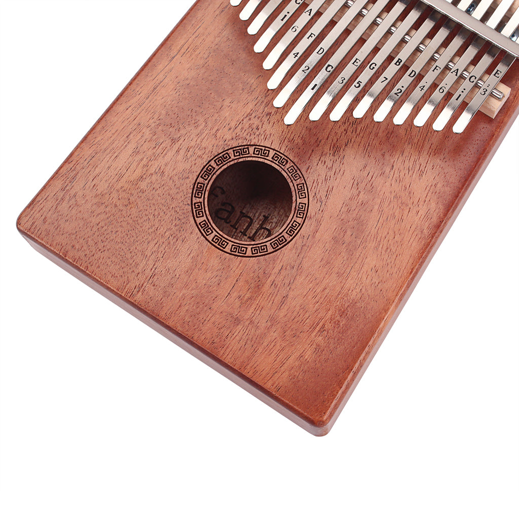 17 Keys Portable Mbira Finger Piano with Study Instruction and Tune Hammer Kalimba Gifts for Kids Adults Beginners Professional (Mahogany) (mahogany)