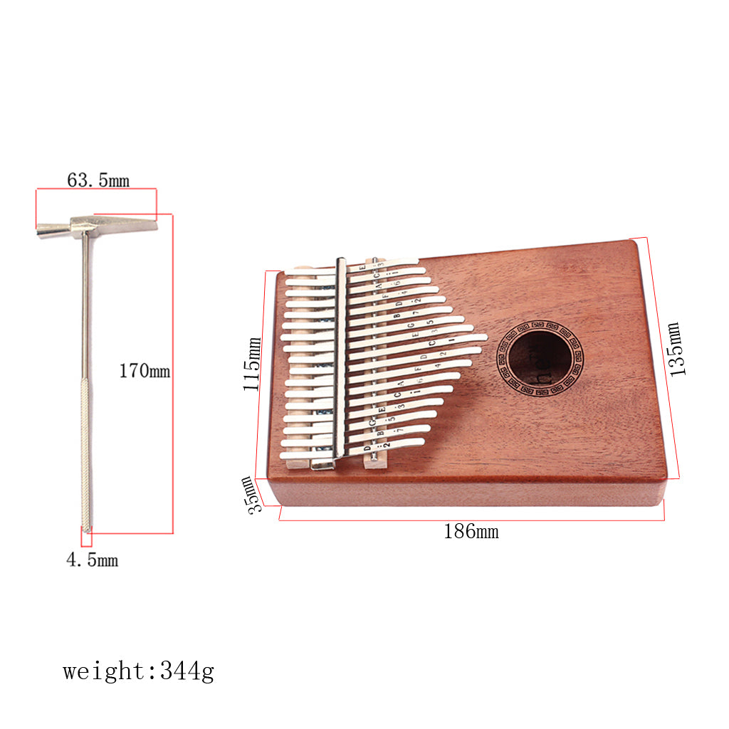 17 Keys Portable Mbira Finger Piano with Study Instruction and Tune Hammer Kalimba Gifts for Kids Adults Beginners Professional (Mahogany) (mahogany)