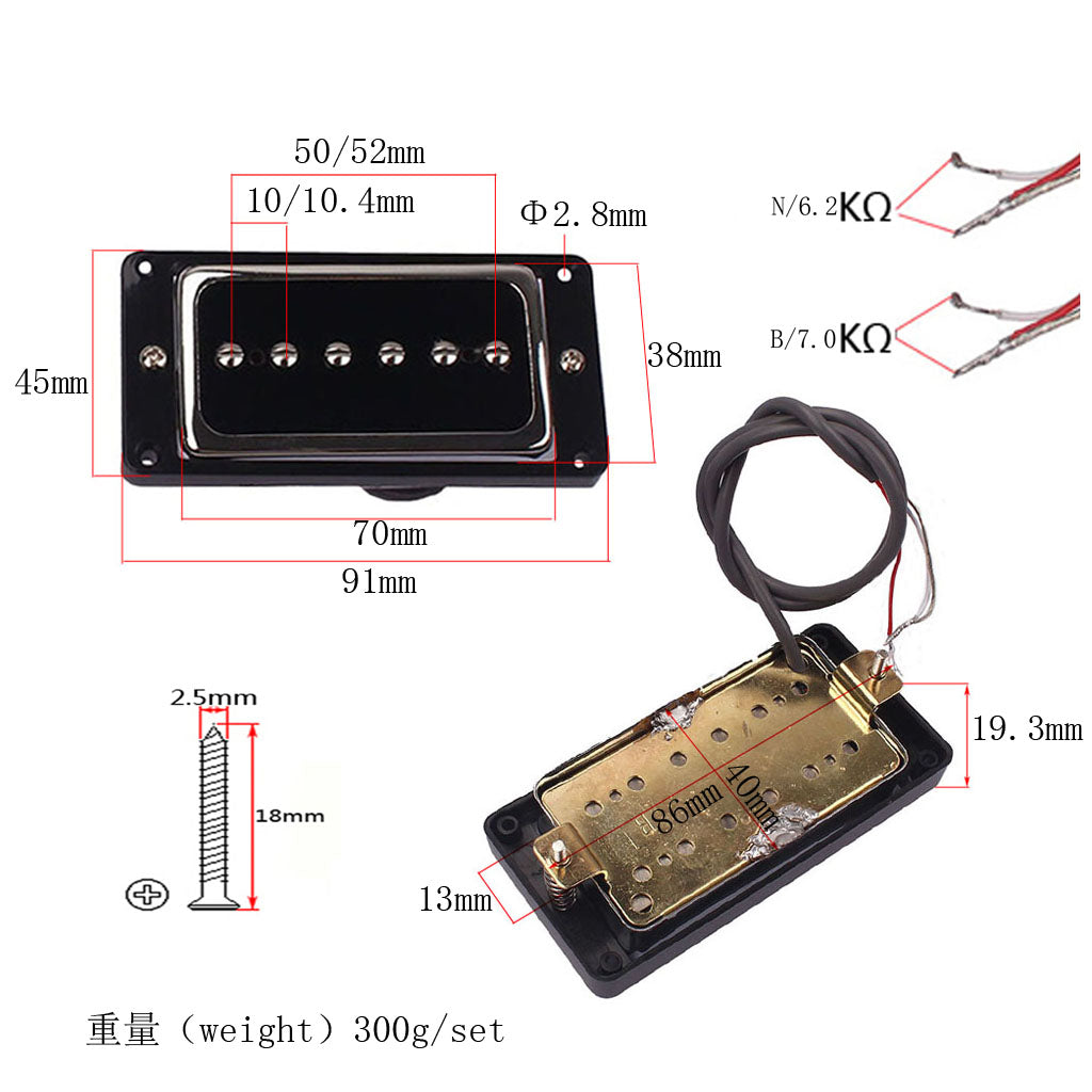 Replacement Pickup Set - P90,Alnico 5 single pickup Set of 2