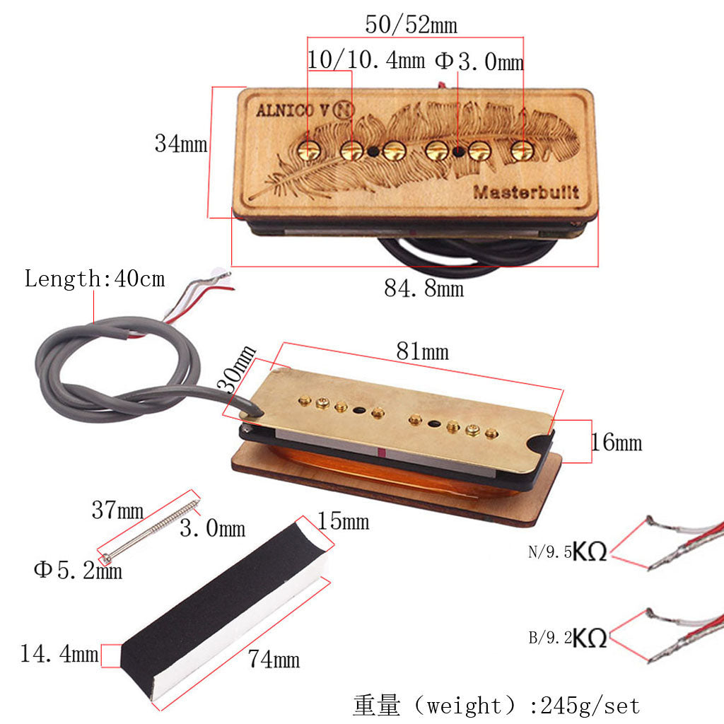 New guitar parts Master built P90 Alnico v soap Bar pickups