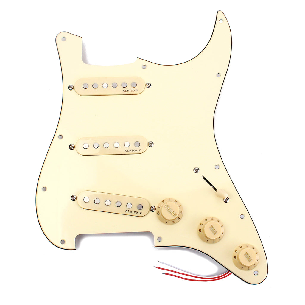 Prewired-Loaded SSS Pickguard Alnico V Pickups for Strat Guitar