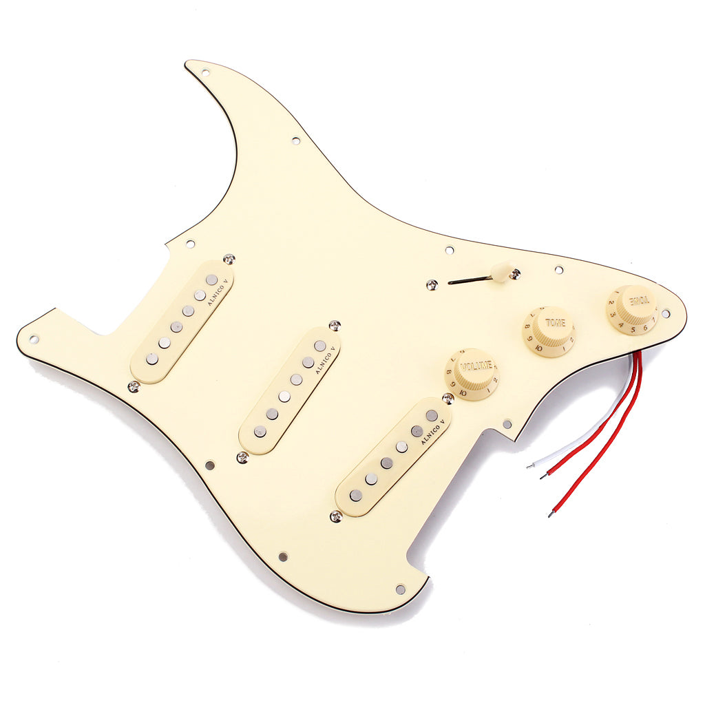 Prewired-Loaded SSS Pickguard Alnico V Pickups for Strat Guitar