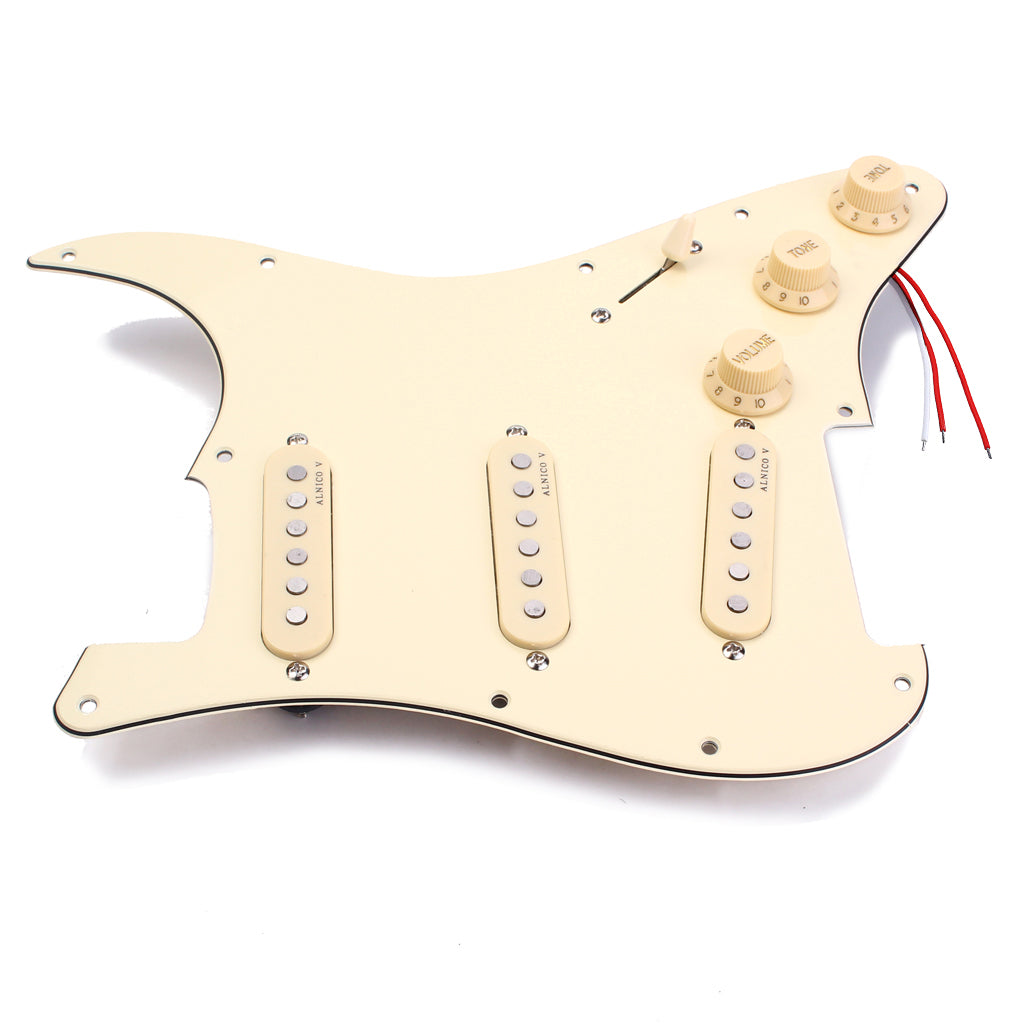 Prewired-Loaded SSS Pickguard Alnico V Pickups for Strat Guitar