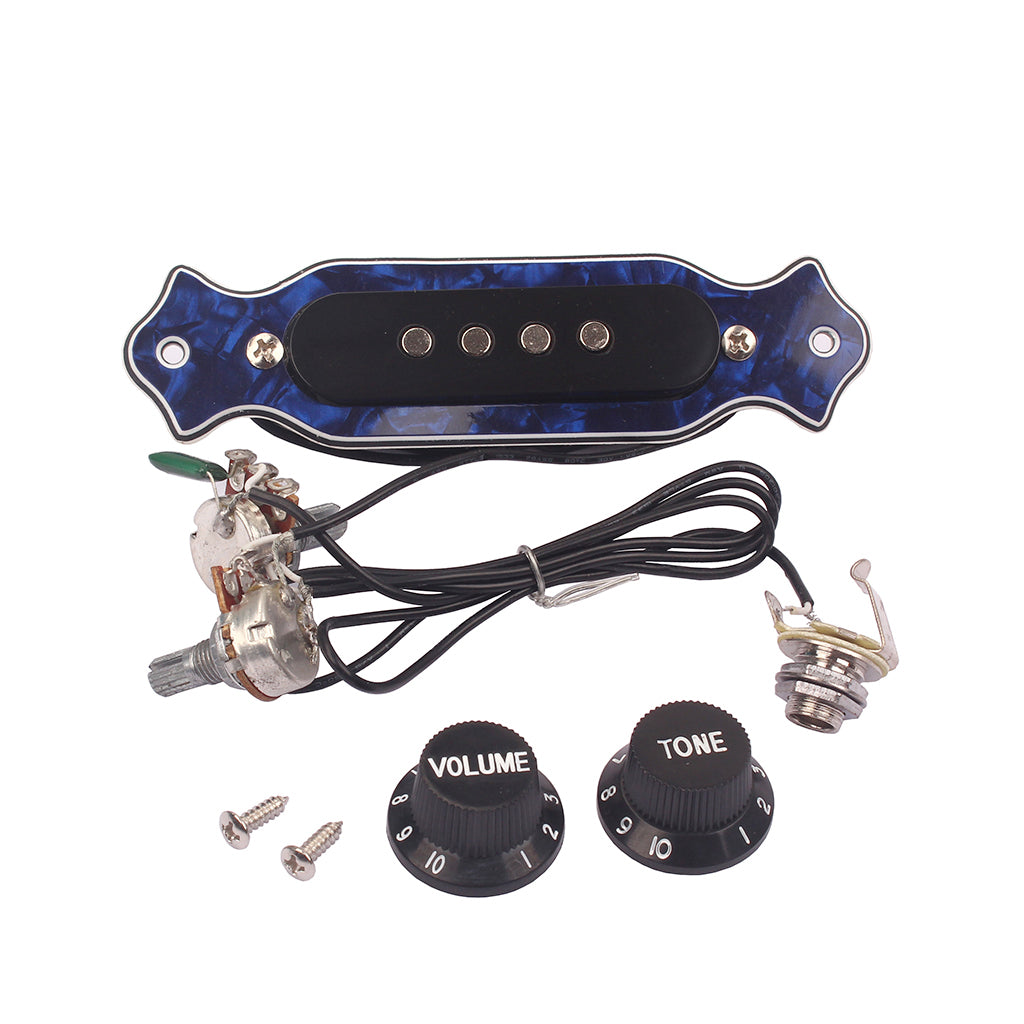 White/Blue/Black Pearl Sound Hole Magnetic Pickup for Folk Acoustic Electric Guitar