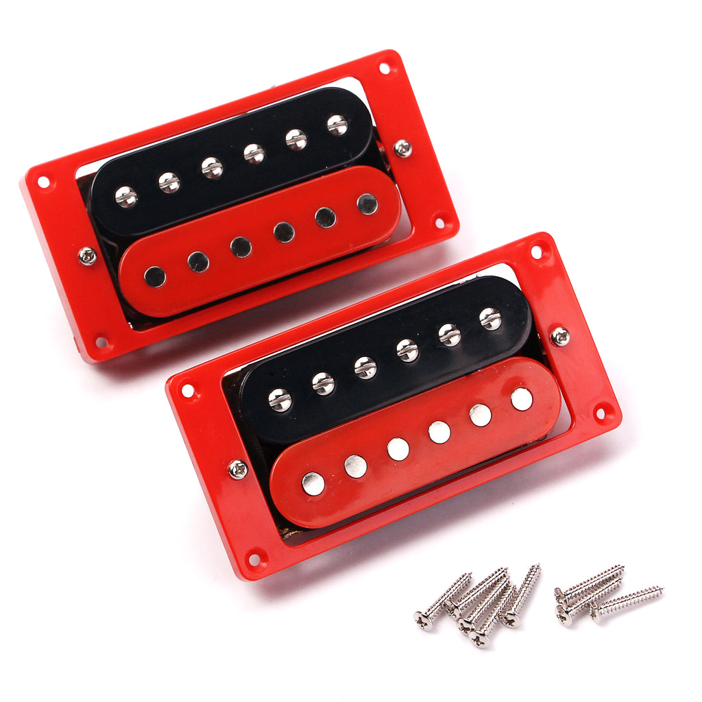 1 Set of 2pcs Zebra Red&Black Humbucker Double Coil Pickups Neck&Bridge For LP Electric Guitar Pickups