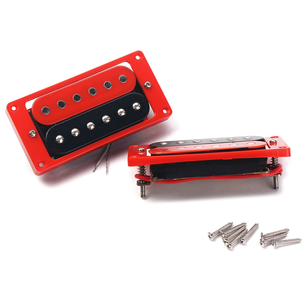 1 Set of 2pcs Zebra Red&Black Humbucker Double Coil Pickups Neck&Bridge For LP Electric Guitar Pickups