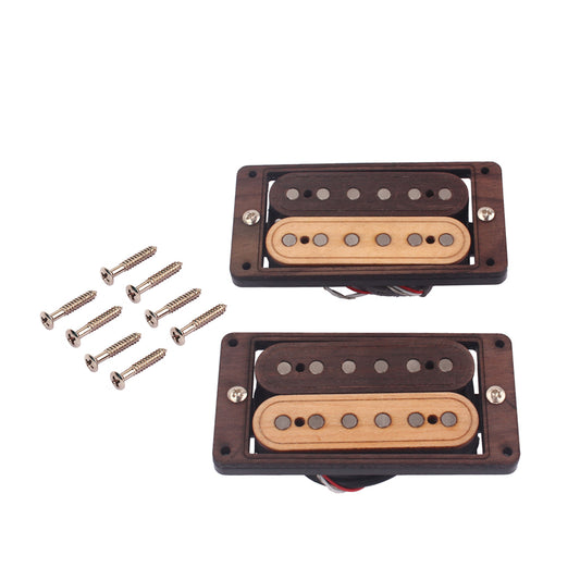 HEALLILY Maple Wood 6-string Humbucker Pickups for Electric Guitar Accessories Parts Replacement