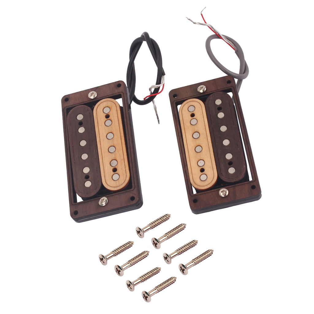 HEALLILY Maple Wood 6-string Humbucker Pickups for Electric Guitar Accessories Parts Replacement