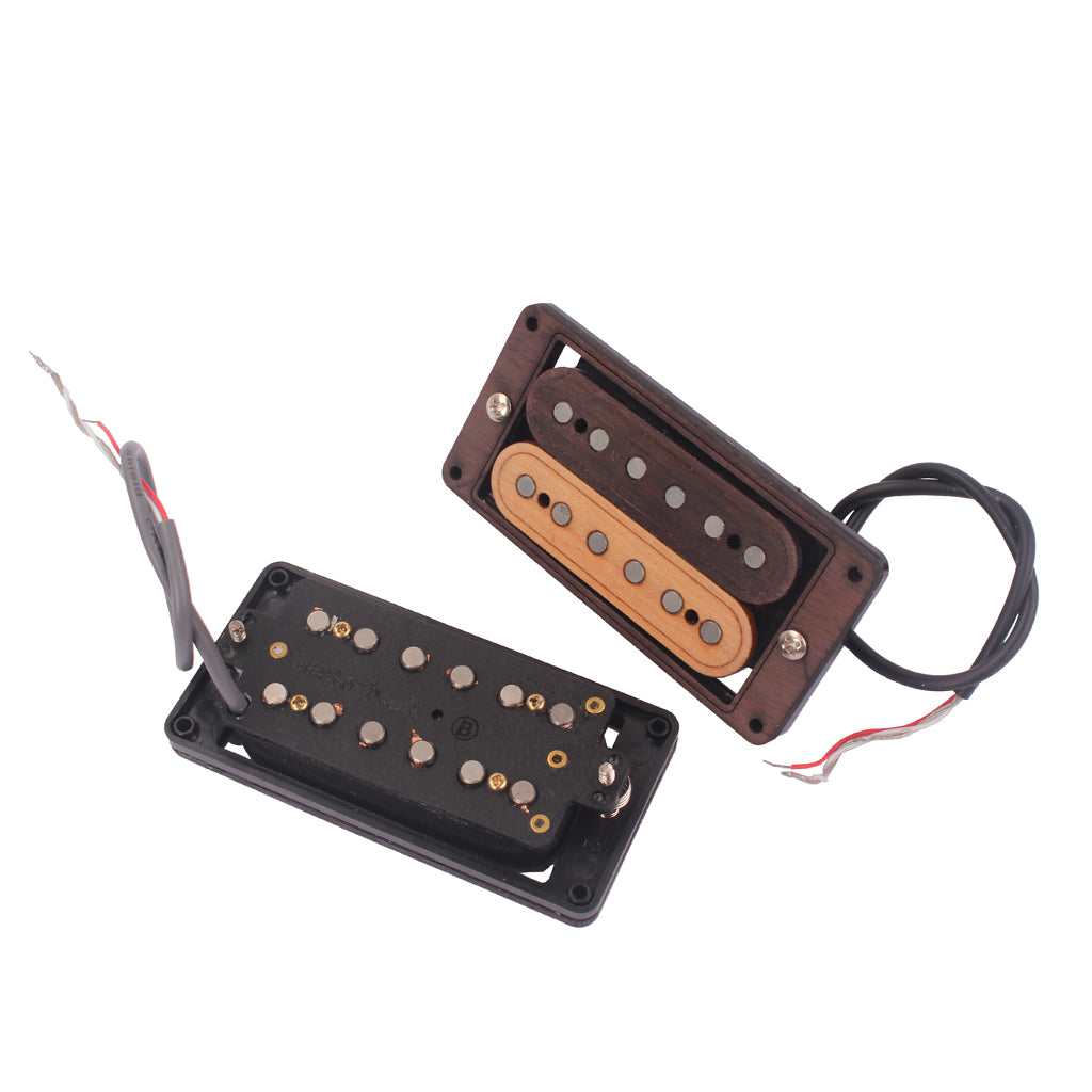 HEALLILY Maple Wood 6-string Humbucker Pickups for Electric Guitar Accessories Parts Replacement