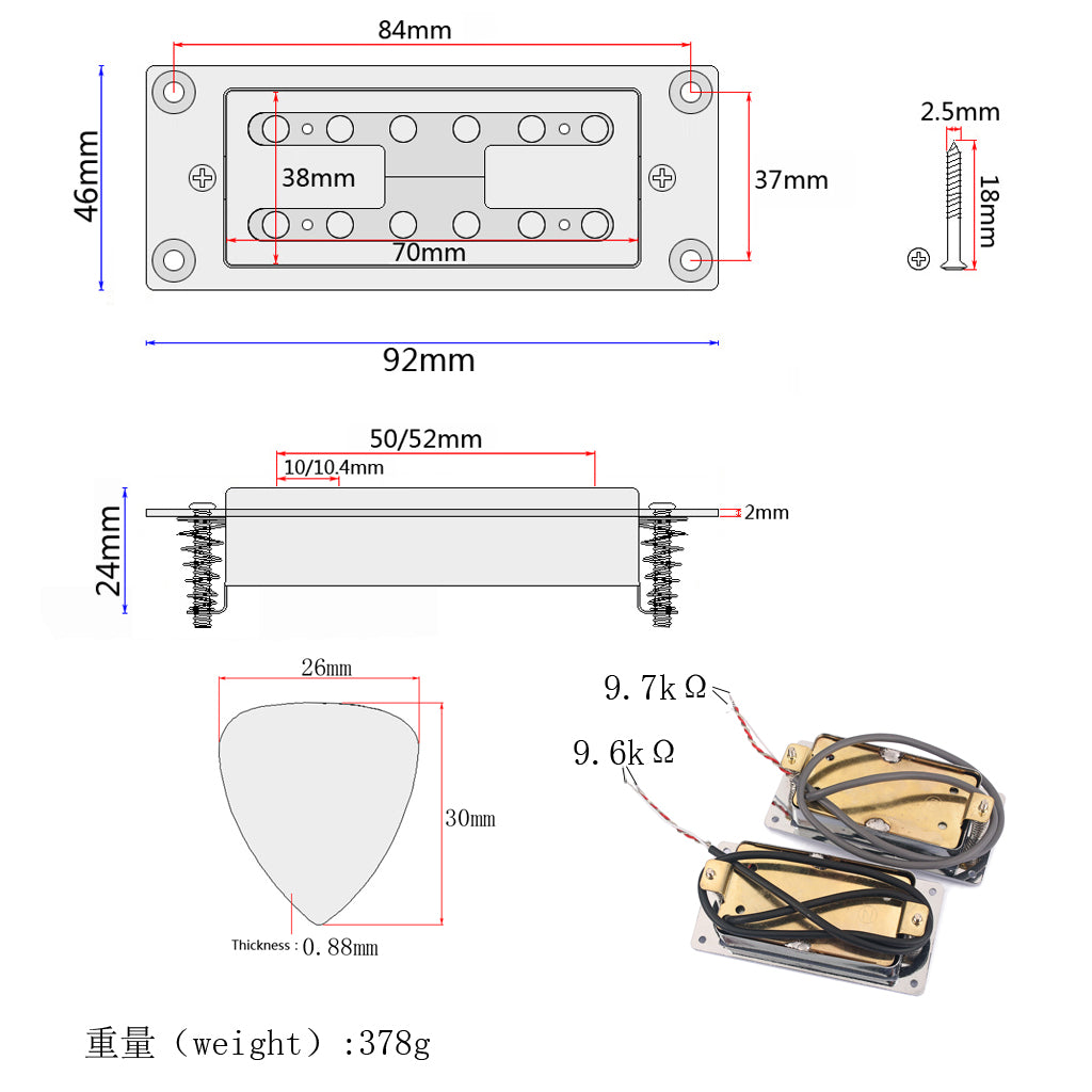 Electric Guitar Pickups Humbucker Chrome Gold Double Coil Pickup Guitar Parts Accessories