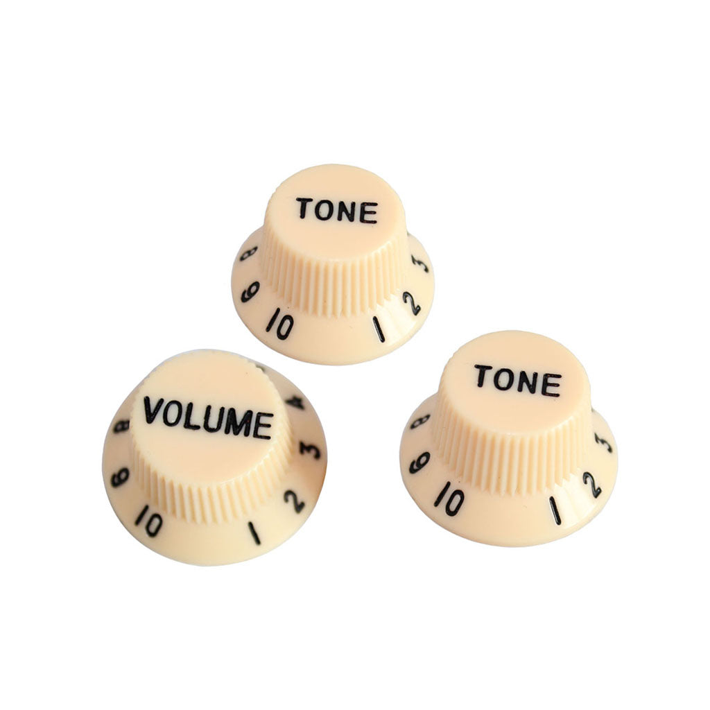 Knob de guitarra con Control de velocidad, accesorio de plástico, sombrero superior, para guitarra eléctrica, 1 Juego de 2 botones de volumen y 2 tonos, 2T1V