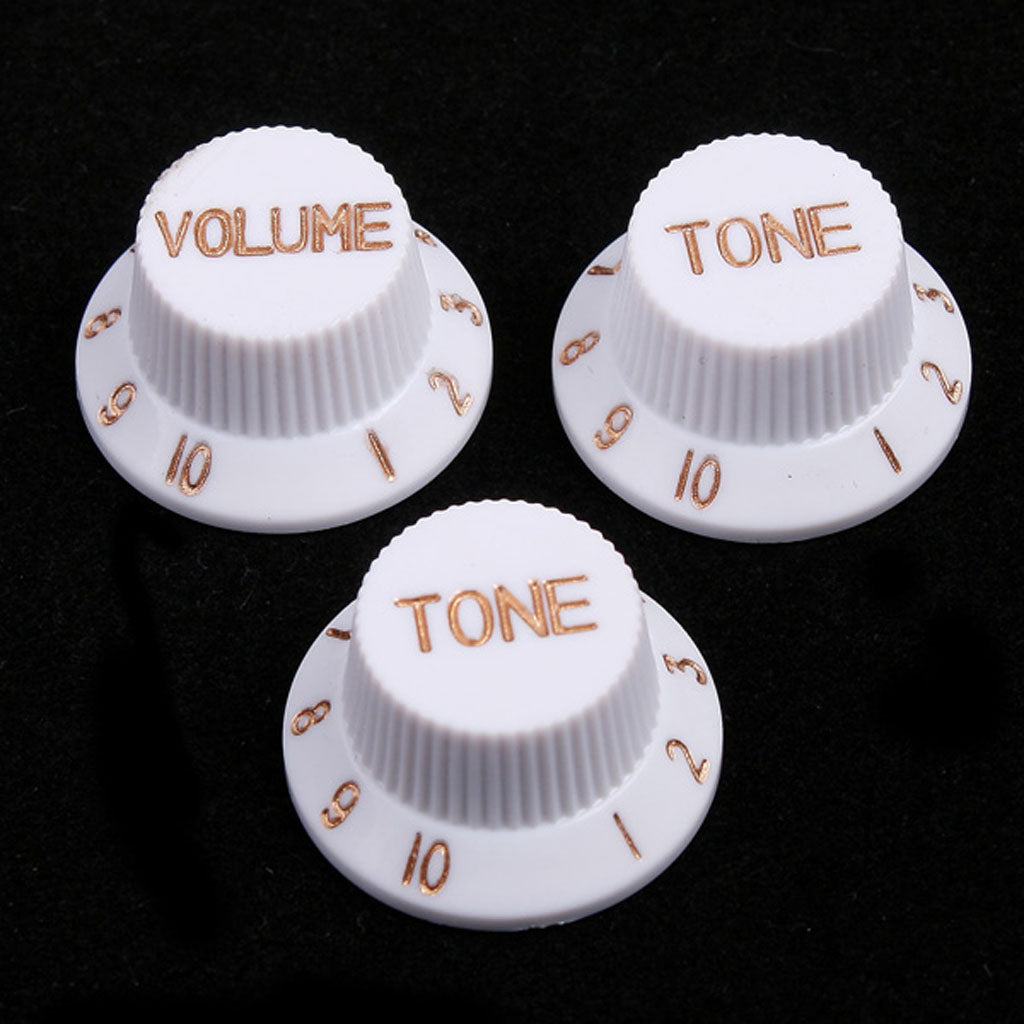 Knob de guitarra con Control de velocidad, accesorio de plástico, sombrero superior, para guitarra eléctrica, 1 Juego de 2 botones de volumen y 2 tonos, 2T1V