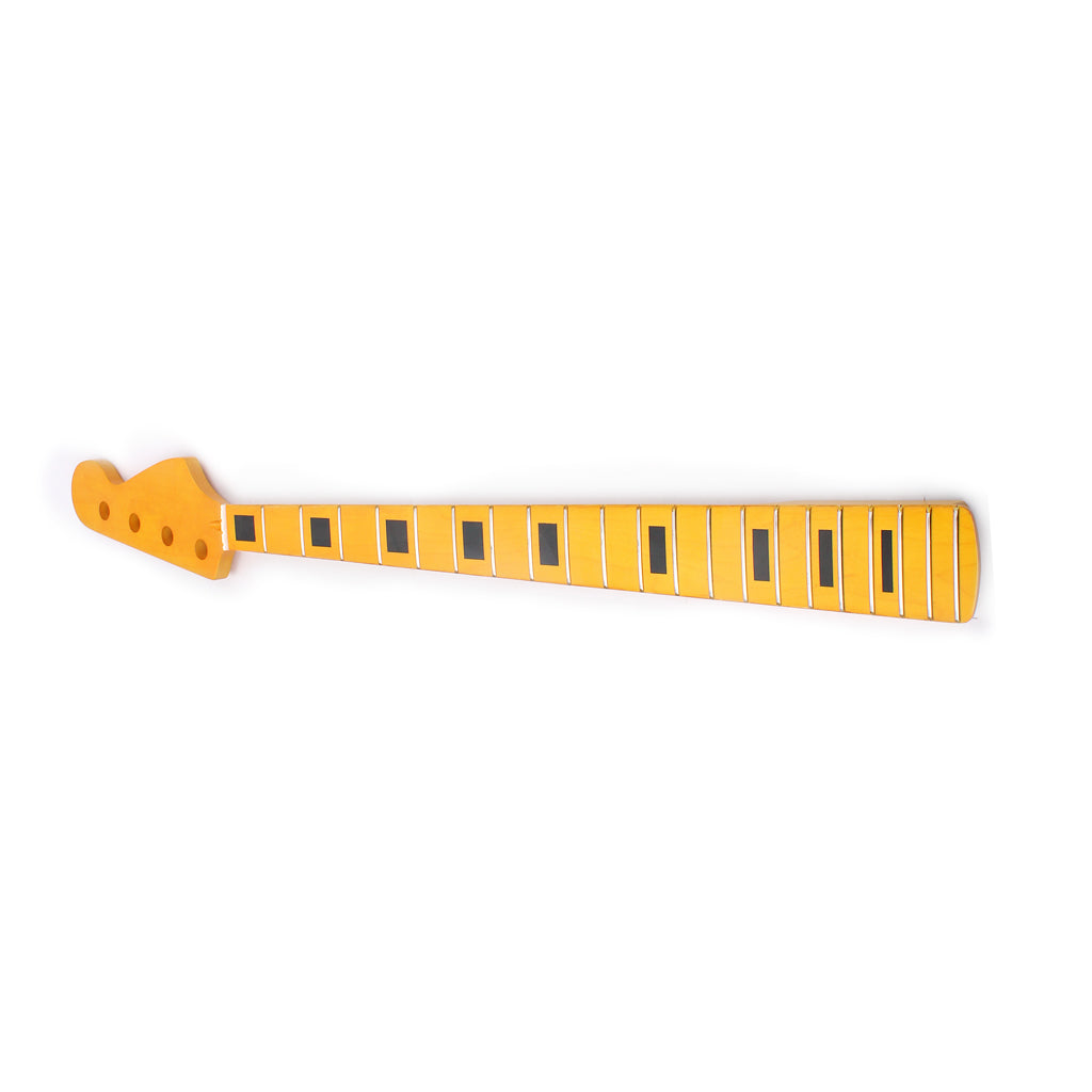 OGdni Electric Bass Guitar Neck yellow Replacement Maple Wood 21 Fret Repair parts