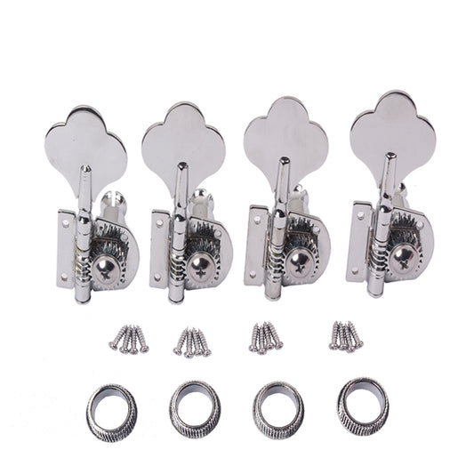 4R Chrome Bass Guitar Machine Heads Knobs Tuners Tuning Pegs Guitar Parts